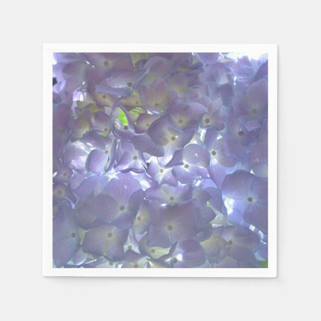 Light purple floral  Lavender Hydrangeas Napkin (Front)