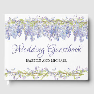 Light Purple Floral Personalised Wedding Guest Book