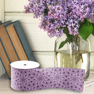 Light Purple Floral Print Paisley Pattern Elegant Satin Ribbon