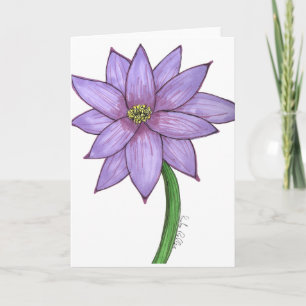 Light Purple Flower Blank Card