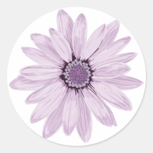 Light Purple Flower Classic Round Sticker
