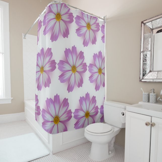 Light purple flower shower curtain (In Situ)