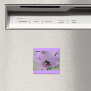 Light Purple Flower With Bee Magnet
