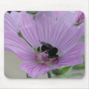 Light Purple Flower With Bee Mouse Mat