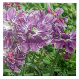 Light purple flowers ceramic tile