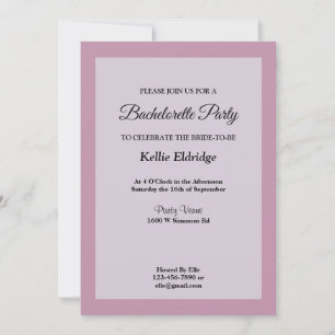 Light Purple Framed Bachelorette Party Invitation