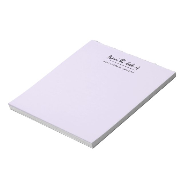 Light Purple From The Desk Of Simple Script Name Notepad (Rotated)