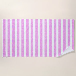 Light Purple Geometric Stripes  Beach Towel