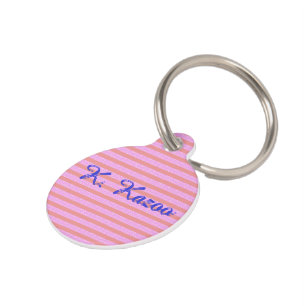 Light Purple Geometric Stripes Pet Tag