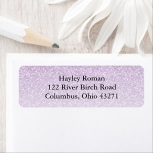 Light Purple Glam Glitter Custom Return Address