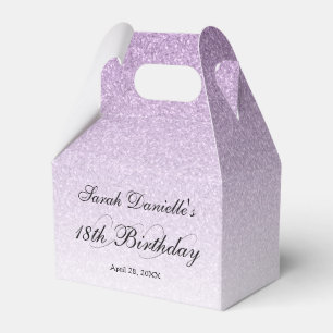 Light Purple Glam Glitter Personalised Favour Box