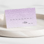 Light Purple Glam Glitter Place Card<br><div class="desc">This trendy glitter place card has faux glitter on the front with an area for you to write in the names and table numbers (by hand). The back features the same glitter pattern with your event and date. Use the template form to add your own information. The "Customise Further" feature...</div>