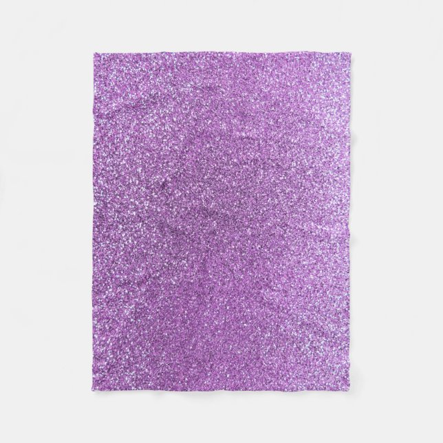 Light purple glitter fleece blanket (Front)
