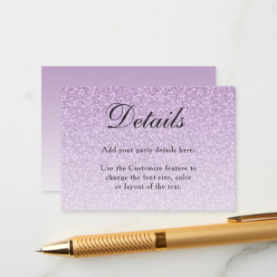 Light Purple Glitter Glam Enclosure Card