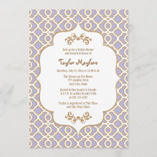 Light Purple Gold Moroccan Bridal Shower Invites