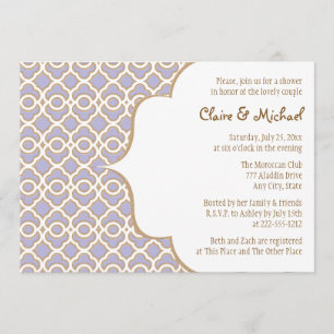 Light Purple Gold Moroccan Couples Wedding Shower Invitation
