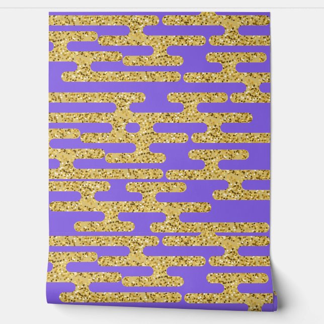 Light Purple Gold Pattern Simple Wallpaper  (Unrolling)