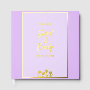 Light Purple Gold Wedding Foil Guest Book