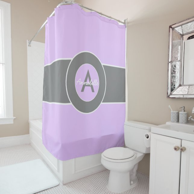 Light Purple Gray Shower Curtain (In Situ)