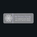 Light Purple Grey Snowflake Return Address Labels<br><div class="desc">A beautiful snowflake return address label and sticker with a floral snowflake design and a textured look grey background. A cute and pretty winter holiday,  special occasion and/or Christmas themed address stickers with a light purple lavender stripe. Artwork © Chrissy H. Studios,  LLC. All rights reserved.</div>
