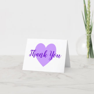 Light Purple Heart Thank You Card
