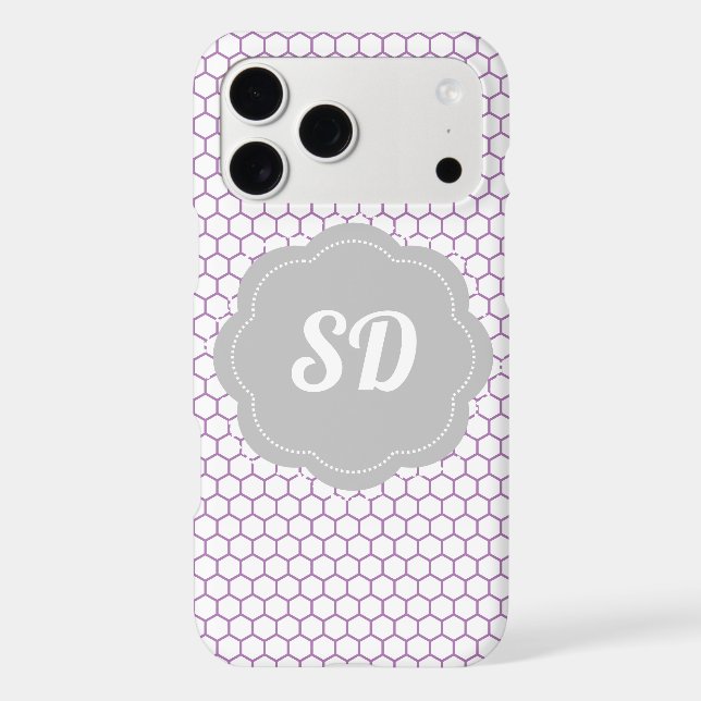 Light Purple Honeycomb Custom Monogram (Back)