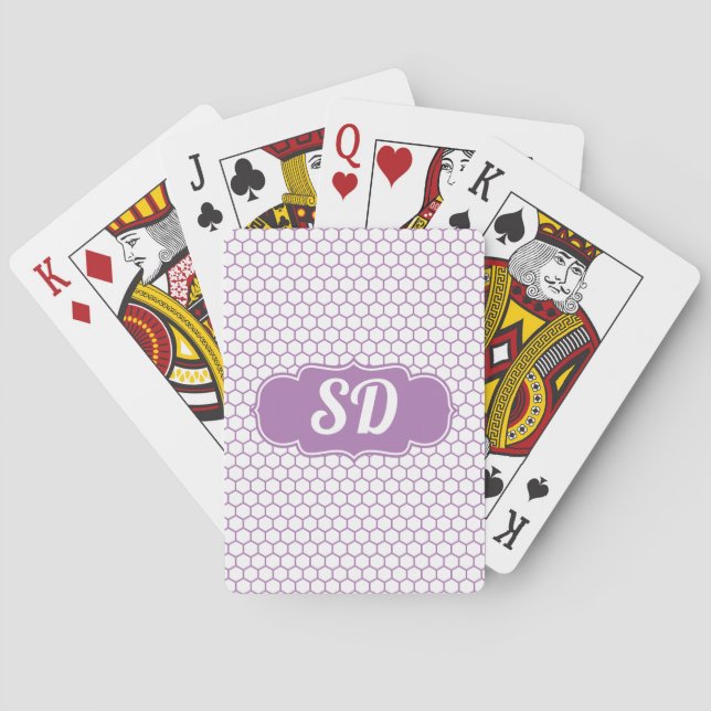 Light Purple Honeycomb Hexagon Playing Cards (Back)
