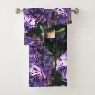 Light Purple Hydrangea Flower Bath Towel Set