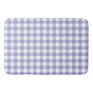 Light Purple Lavender Gingham Buffalo Check Plaid Bath Mat