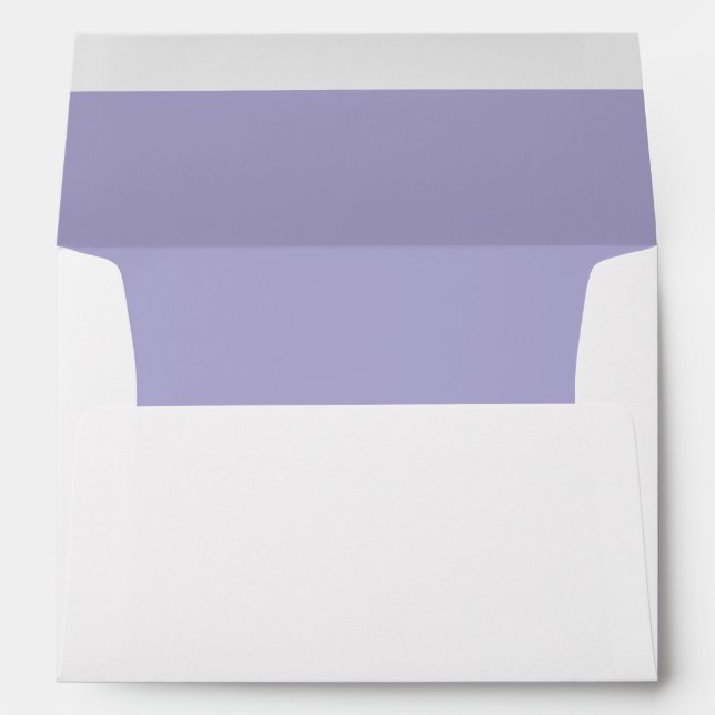 Light Purple Lavender Return Address Lined Envelope (Back (Bottom))