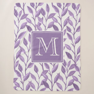 Light Purple Leaves Sherpa Blanket