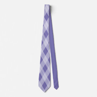 Light Purple Lilac Argyle Plaid Diamond Pattern Ne Tie