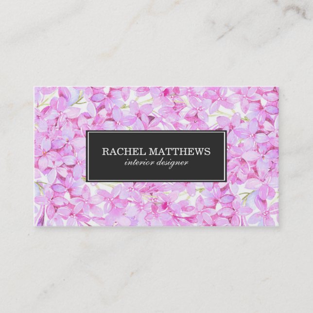 Light Purple Lilacs Professional Business Card (Front)