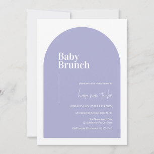 Light Purple Minimal Arch Baby Brunch Baby Shower Invitation