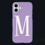 Light Purple Monograms Name Cool Gift Party Favour iPhone 16 Plus Case<br><div class="desc">Monogrammed initial designed with simple,  elegant and trendy purple and white colours,  you can change the colours if you wish.</div>