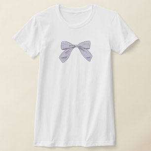 Light Purple Plaid Bow Elegant Baby Shower Mum T-Shirt
