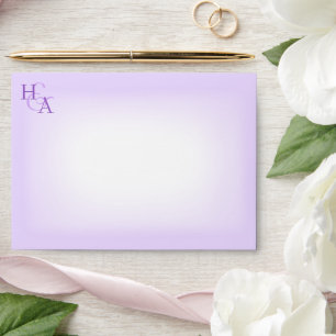 Light Purple Pre-addressed 5x7 Monogram Weddding Envelope