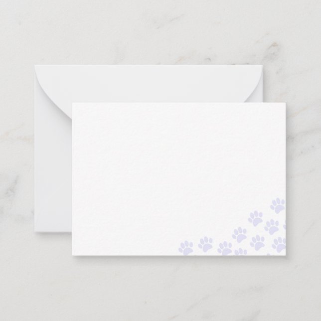 Light Purple Puppy Paw Prints  Card (Front)