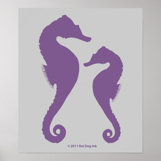 Light Purple Seahorses Poster (Front)