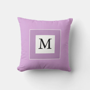 Light Purple Simple Custom Initial Cute Cushion