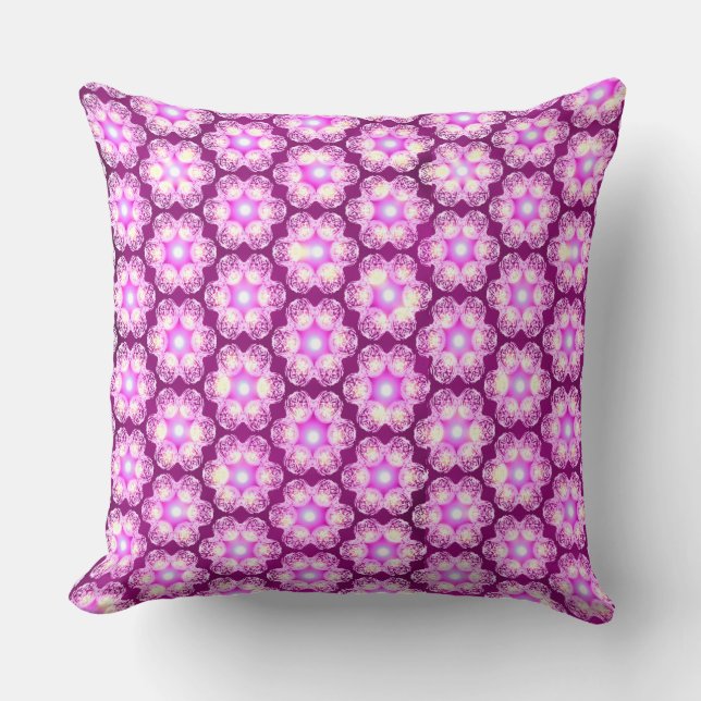 Light Purple Six Petals Flower Throw Pillow (Front)