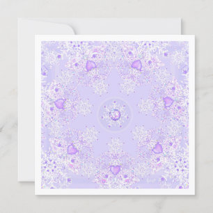 light purple snowflake & frosted heart card