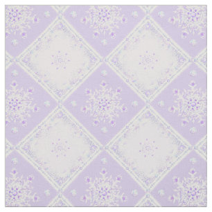 light purple snowflake & glittering heart fabric