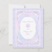 light purple snowflake & glittering heart