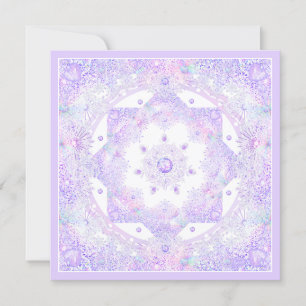 light purple snowflake & glittering heart invitation