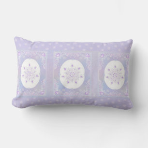 light purple snowflake & glittering heart lumbar cushion