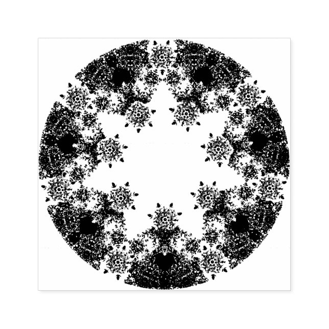 light purple snowflake & glittering heart rubber stamp (Imprint)