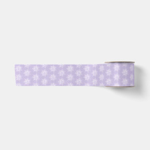 light purple snowflake & glittering heart satin ribbon