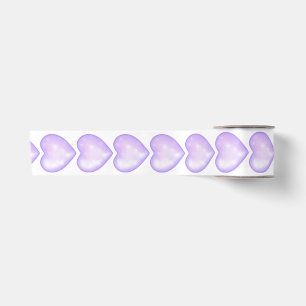 light purple snowflake & glittering heart satin ribbon