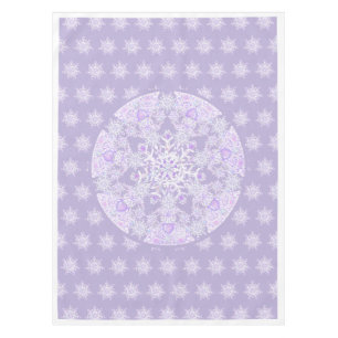 light purple snowflake & glittering heart tablecloth
